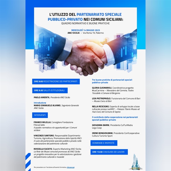 Partenariato Speciale Pubblico-Privato: incontro con Anci Sicilia