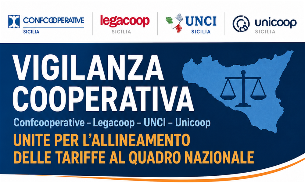 Vigilanza cooperativa: Confcooperative, Legacoop, Unci e Unicoop unite per l’allineamento delle tariffe al quadro nazionale